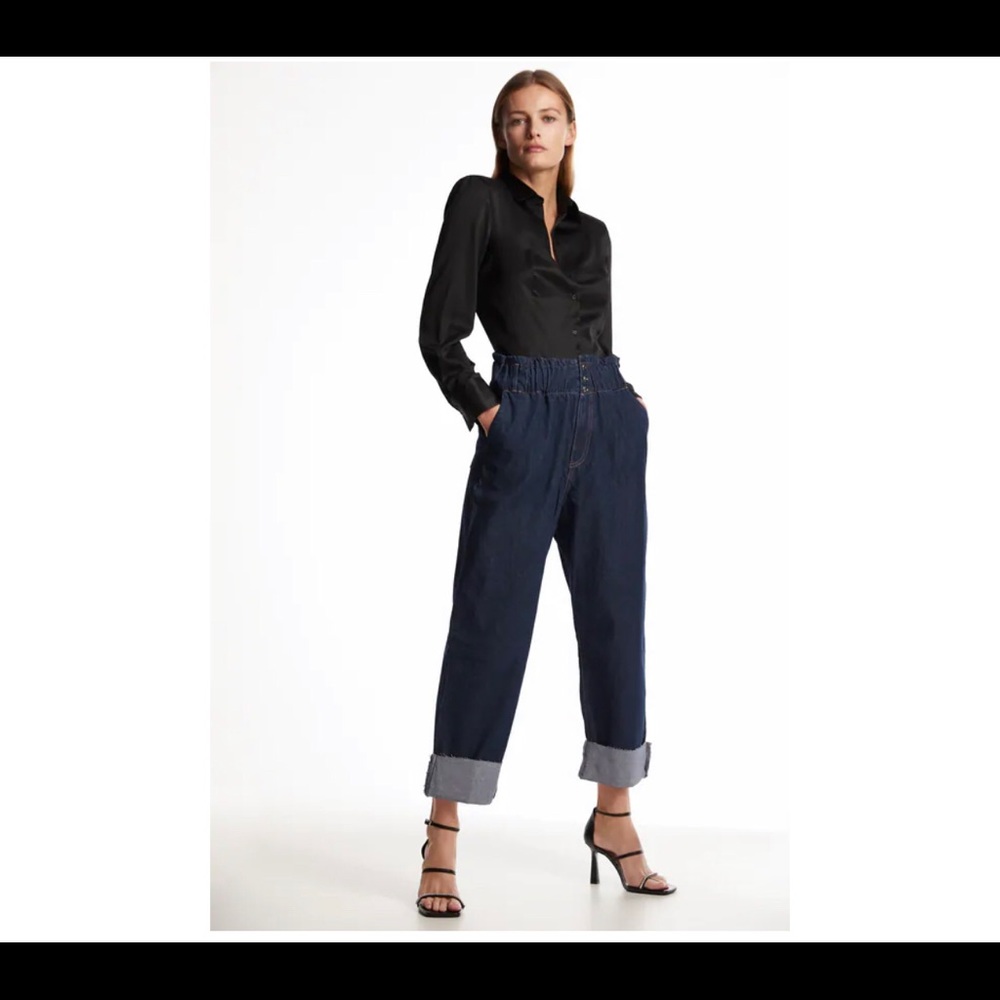 Zara pleated slouchy denim pants